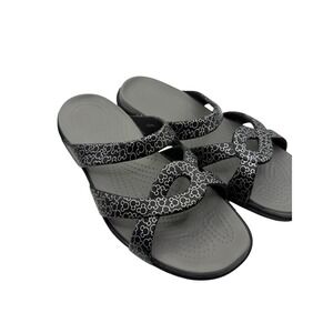 Crocs Disney Mickey Mouse Strappy Slide Sandals Black Silver Womens 9